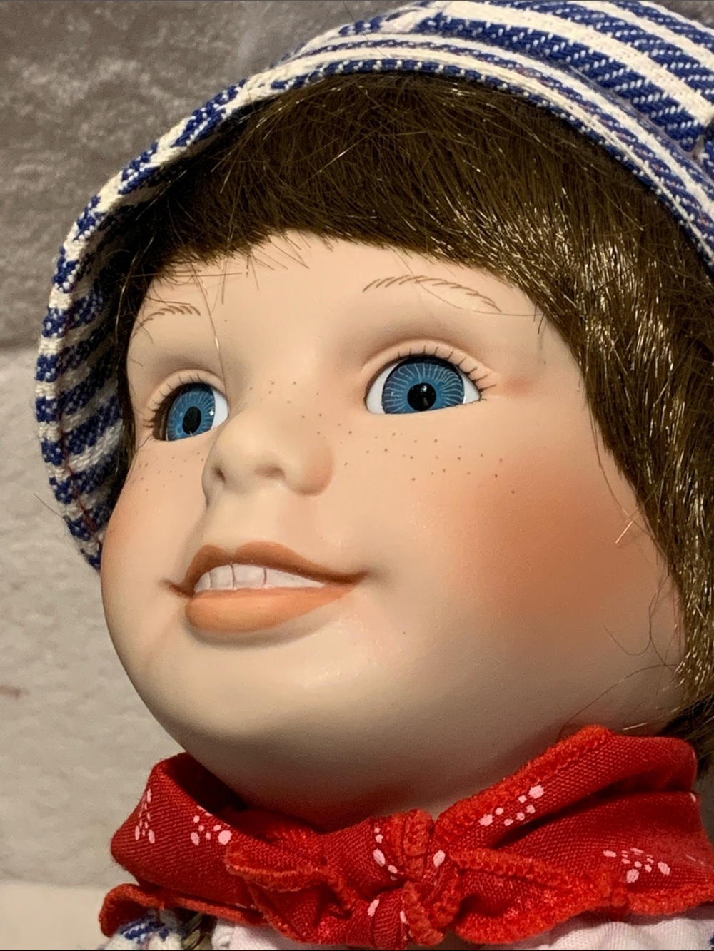 Hand painted porcelain doll Andy the engineer by Ashton Drake with certificate